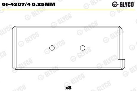 Вкладиші шатунні glyco 01-4207/4 0.25MM на Фиат Палио уикенд