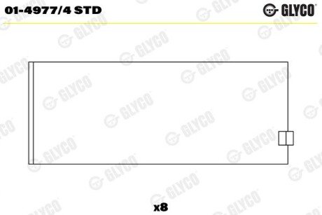 Вкладыши шатунные glyco 01-4977/4 STD на Рено Маскот