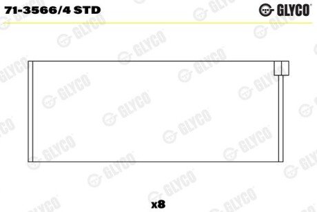 Вкладыши шатунные glyco 71-3566/4 STD