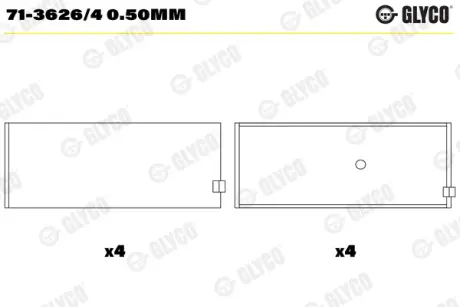 Вкладиші шатунні Glyco 713626/4050MM