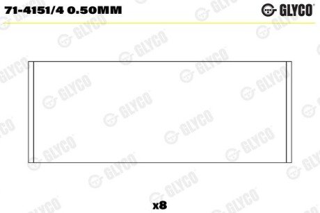 Вкладыши шатунные glyco 71-4151/4 0.50MM на Форд Orion