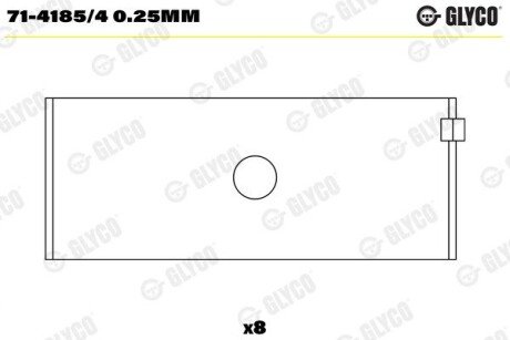 Вкладиші шатунні glyco 71-4185/4 0.25MM на Фиат Крома 154