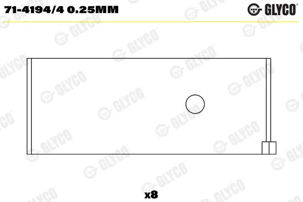 Вкладыши шатунные glyco 71-4194/4 0.25MM