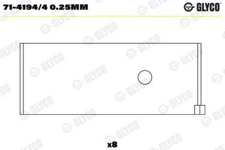 Вкладиші шатунні glyco 71-4194/4 0.25MM на Киа Преджио