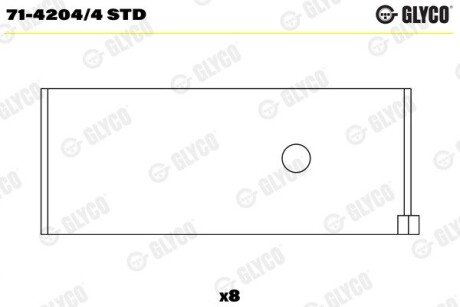 Вкладиші шатунні glyco 71-4204/4 STD на Ниссан Sunny b11