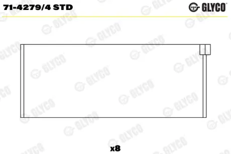 Вкладыши шатунные glyco 71-4279/4 STD Пежо 605