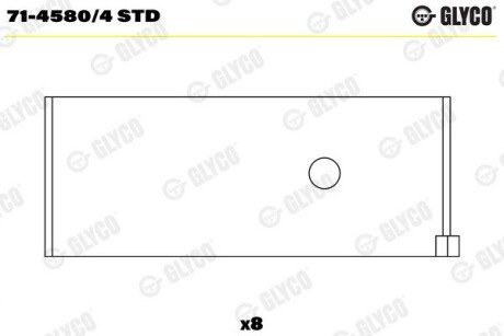 Вкладиші шатунні glyco 71-4580/4 STD на Ниссан Примера р12