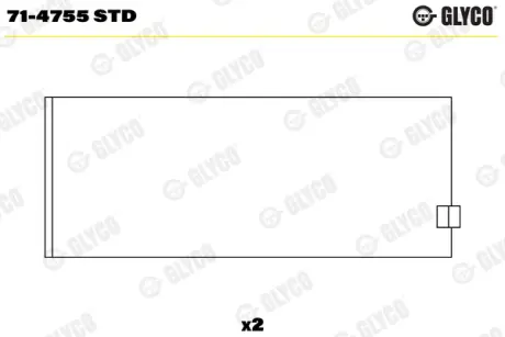 Вкладиші шатунні Glyco 714755STD
