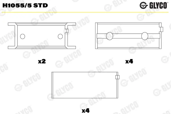 Вкладыши шатунные glyco H1055/5 STD