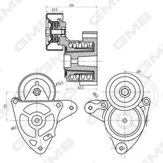 HONDA Натяжной ролик Accord 2,0-2,4 03- FR-V 2,0 05-. gmb GAT31600