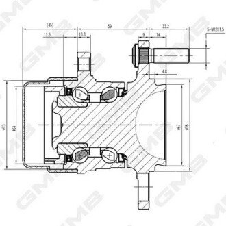 HYUNDAI Маточина колеса зад. VELOSTER 1.6 11-17, ELANTRA 1.6/1.8 05- gmb GH34980T