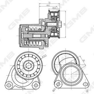 MAZDA Ролик с натяж. 3 2.3 06-09, 6 1.8-2.3 02- gmb GAT30320 на Форд Maverick