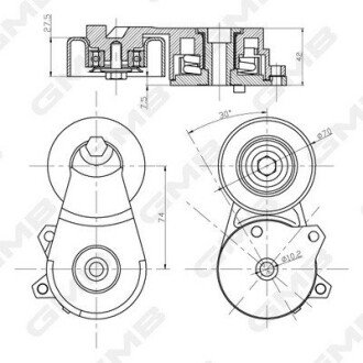 NISSAN Натяжитель ремня поликлинового JUKE 10- gmb GAT30020