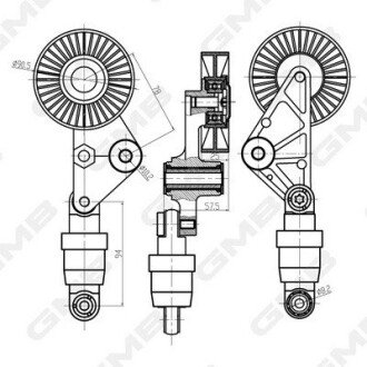 OPEL Натяжний механізм з амортизатором Astra/Vectra /Omega B 2,0D gmb GHAT212