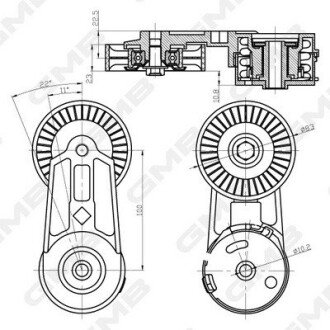 OPEL Натяжной ролик Astra G, Vectra C/B 00- gmb GAT30230