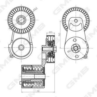 OPEL Ролик ГРМ с натяжным устройством Astra G 1.4/1.8 gmb GAT20990