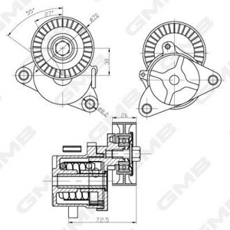 OPEL Ролик натяжной Insignia 09- gmb GAT31480 на Chevrolet Малибу