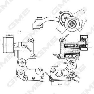 TOYOTA Ролик приводного ремня HIGHLANDER 3.5 07-, LAND CRUISER PRADO 4.0 09-, Lexus RX 3.5 06- gmb GAT30060