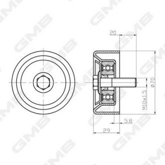 Натяжной ролик gmb GTC0240 на Hyundai Sonata lf