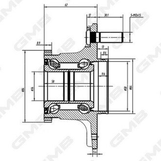 Подшипник задней ступицы gmb GH22800T