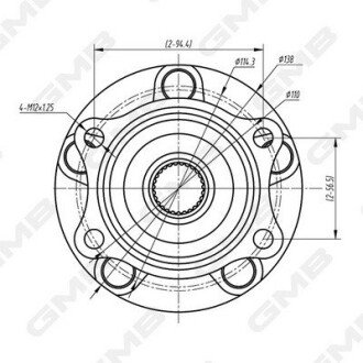 Підшипник задньої ступиці gmb GH23650M