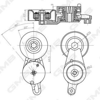 Ролик натяжной gmb GAT30040