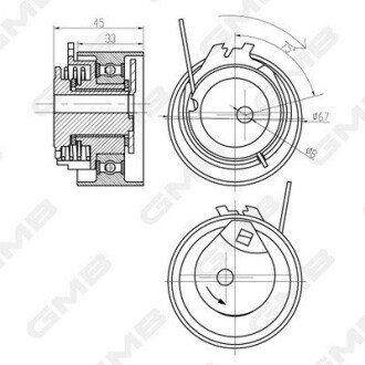 Ролик натяжной gmb GTB0370 на Jeep Wrangler