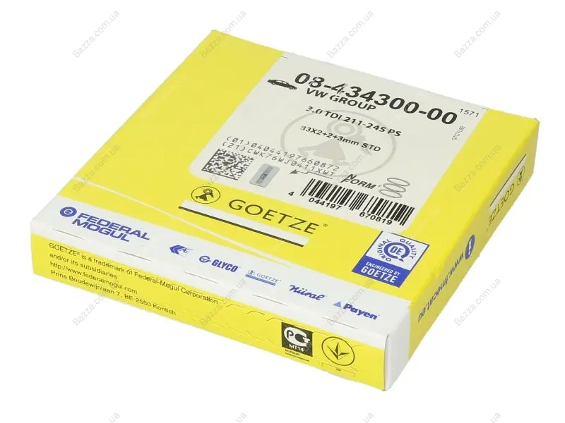 Поршневые кольца Goetze 08-434300-00 (фото 1)