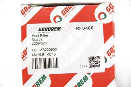 Фільтр паливний Galant II/Mazda 323/L200/L400/Lancer/Pajero 80- goodrem RF0486