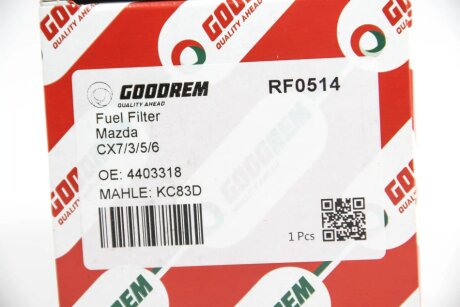 Фільтр паливний Toyota COROLLA 1.8D/2.0D goodrem RF0514