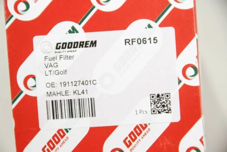 Фільтр паливний LT2.4D >88/T3 1.6D/TD >88/Golf II >87 (без підігріву) goodrem RF0615