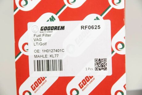 Фільтр паливний LT2.4D/T3 88>/T4 90>/Golf II87>/Golf III/Passat B3/B4/Sharan goodrem RF0625