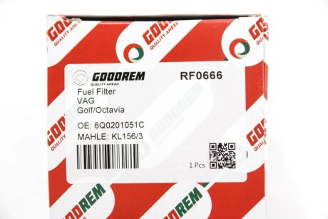 Фільтр паливний 1.4/1.6i Caddy/Jetta 05-/Golf V/VI/Octavia 04-/Fabia goodrem RF0666