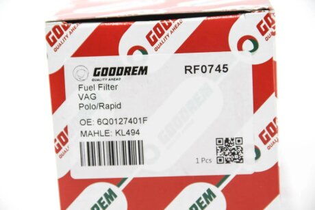 Фільтр паливний Fabia/Roomster/Polo 1.4/1.6TDI 05- goodrem RF0745