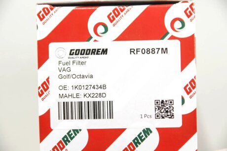 Фільтр паливний 1.9/2.0 TDI/SDI Caddy III >03.06 (>2K-6-090000)/Golf V/Octavia A5 goodrem RF0887M