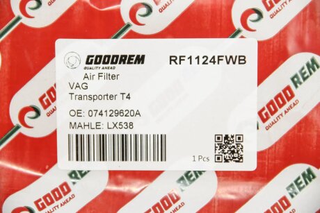 Фільтр повітряний T4 96-03 (з передфільтром) goodrem RF1124FWB