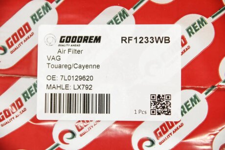 Фільтр повітряний Touareg/Cayenne 03-/Audi Q7 06- goodrem RF1233WB