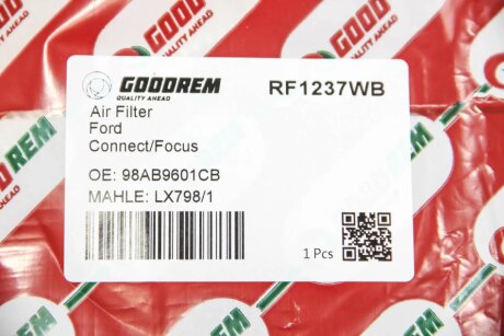 Фільтр повітряний Connect 02-/Focus 99-04 goodrem RF1237WB