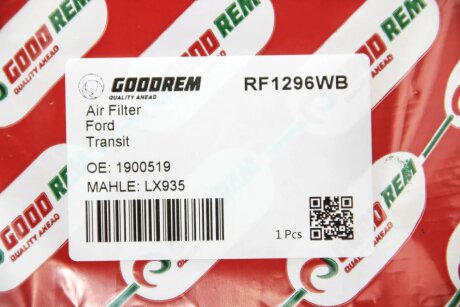 Фільтр повітряний Transit 2.4TDCi 06-/Transit (V184) 00-06 goodrem RF1296WB