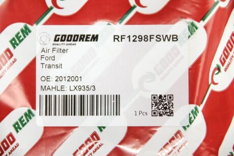 Фільтр повітряний Ford Transit 2.0 TDCI 15- (з сіткою і передфільтром) goodrem RF1298FSWB