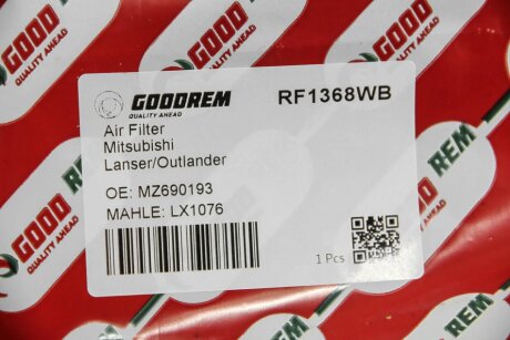 Фільтр повітряний Lanсer 95-13/Colt 96-03/Outlander 03-07 goodrem RF1368WB