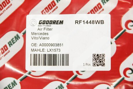 Фільтр повітряний Vito (639) 03- goodrem RF1448WB