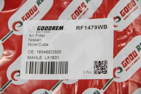 Фільтр повітряний Qashqai/Tiida 1.5-2.0 07-13 goodrem RF1479WB