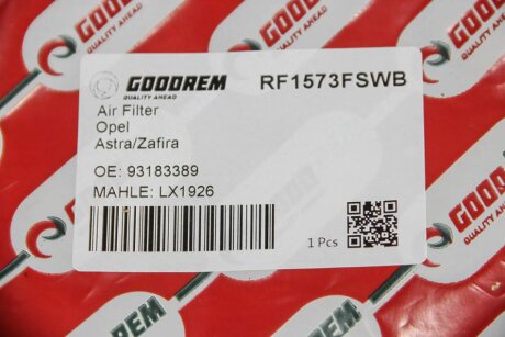 Фільтр повітряний Astra H/Zafira B 1.7/1.9 CDTi/1.6T 04- (з сіткою і передфільтром) goodrem RF1573FSWB
