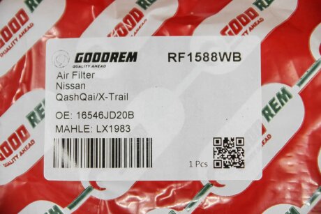 Фільтр повітряний Qashqai/X-Trail/Koleos 1.6/2.0 i/dCi 07- goodrem RF1588WB