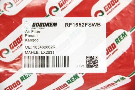 Фільтр повітряний Kangoo 1.5dCi 08- /MB Citan 12- (з сіткою і передфільтром) goodrem RF1652FSWB