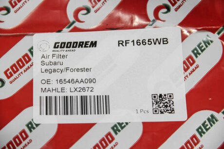 Фільтр повітряний Forester/Impreza/Legacy/Outback 1.6-2.5 03- goodrem RF1665WB