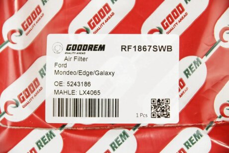Фільтр повітряний FORD Mondeo V Edge Galaxy III 1.6-2.0 14- (з сіткою) goodrem RF1867SWB