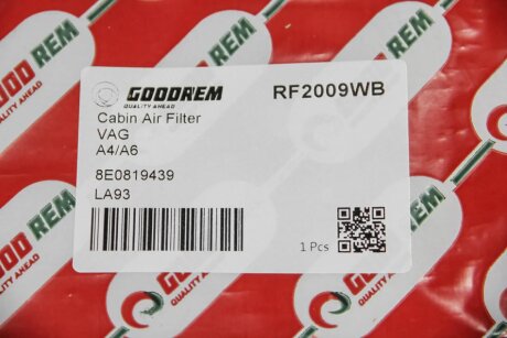 Фільтр салону Audi A4 00-08/A6 97-05 goodrem RF2009WB