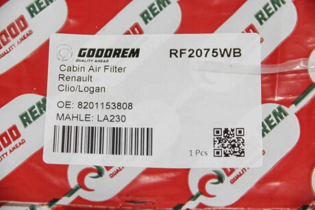 Фільтр салону Clio/Logan/Modus/Duster/Sandero 08- goodrem RF2075WB